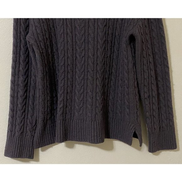 Peregrine Women's XL Long Sleeve 1/4 Zip Pullover Chunky Pure Wool Sweater Gray - Picture 3 of 6